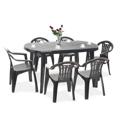 Set de mobilier de grădină Elma 6+1 în culoarea grafit