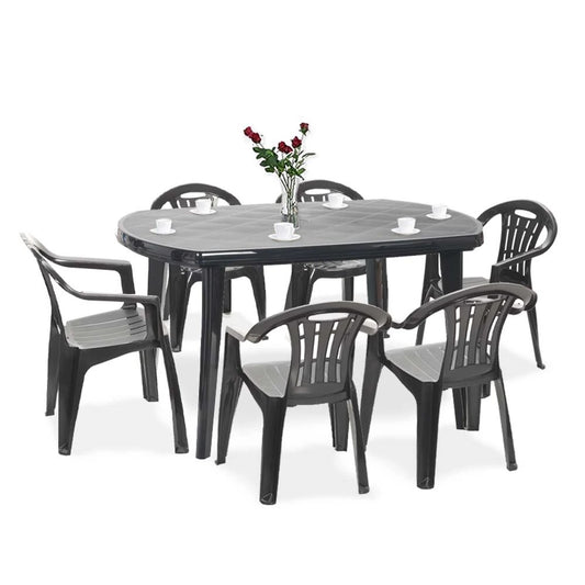 Set de mobilier de grădină Elma 6+1 în culoarea grafit