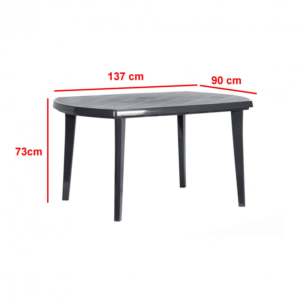 Set de mobilier de grădină Elma 6+1 în culoarea grafit