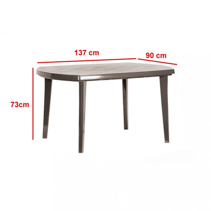 Set de mobilier de grădină Eltorini 4+1 în culoarea cappuccino