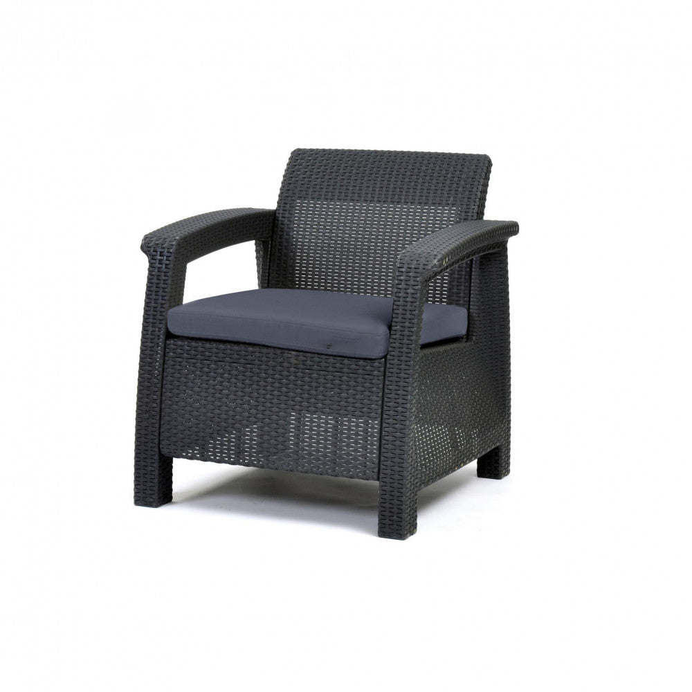 Set de mobilier de grădină Corfu Love duo în culoarea grafit