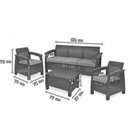 Set de mobilier de grădină Corfu Love duo în culoarea grafit