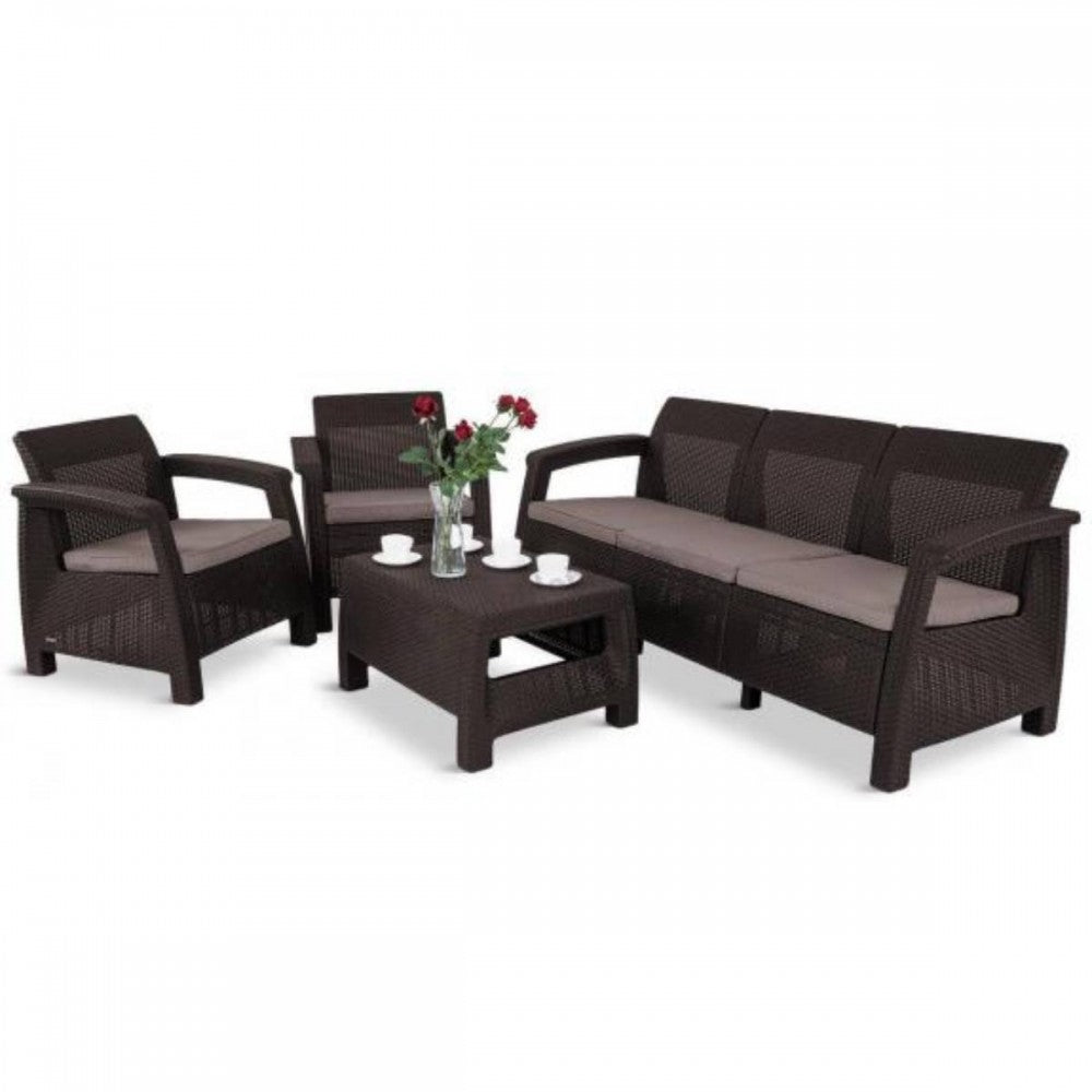 Set de mobilier de grădină Corfu Love duo, maro