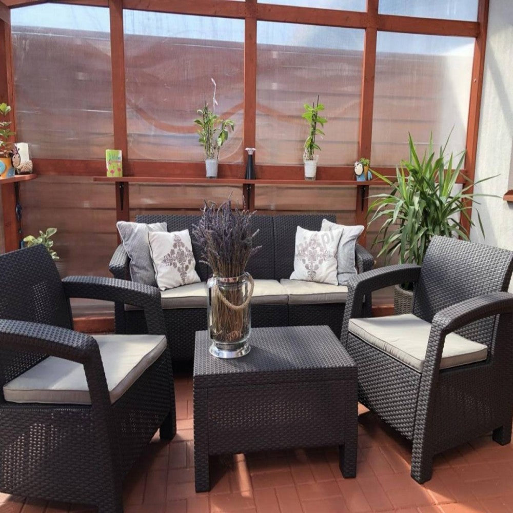 Set de mobilier de grădină Corfu Love duo, maro