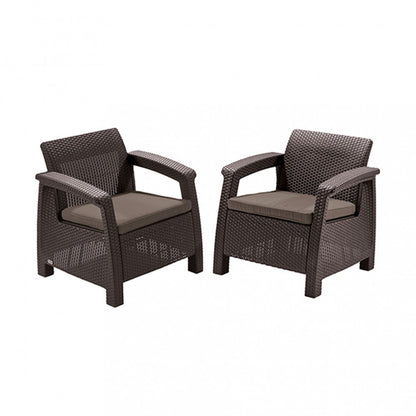 Set de mobilier de grădină Corfu Love duo, maro