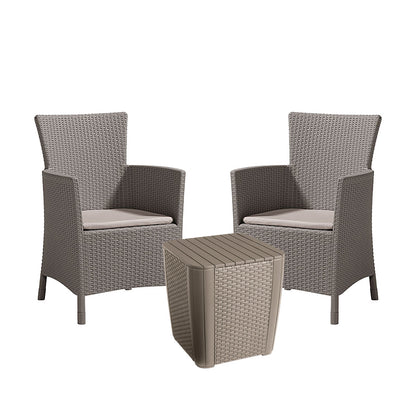 Set de mobilier de grădină pentru balcon Iowa II cu masă în culoarea cappuccino