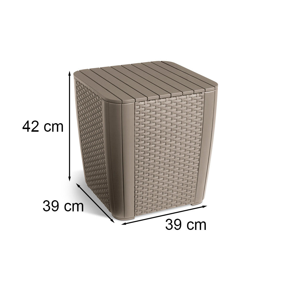 Set de mobilier de grădină pentru balcon Iowa II cu masă în culoarea cappuccino