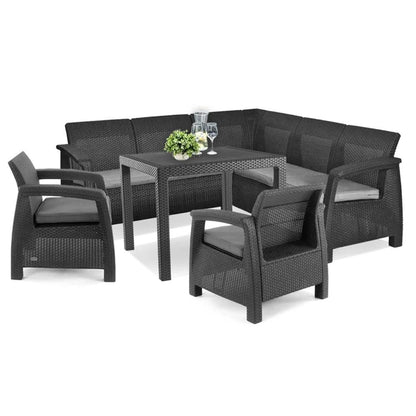 Set de mobilier de grădină Corfu Relax duo cu masă de cvartet melodic grafit