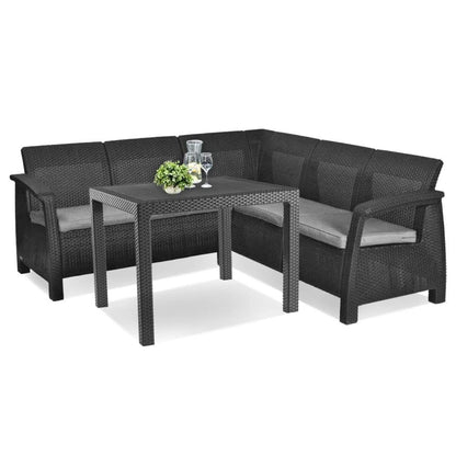 Set de mobilier de grădină Corfu Relax cu masă de cvartet melodic, grafit