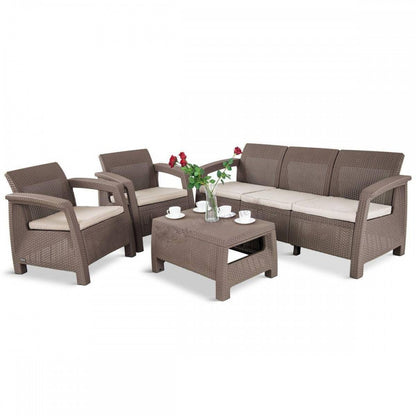 Set de mobilier de grădină Corfu Love duo în culoarea cappuccino