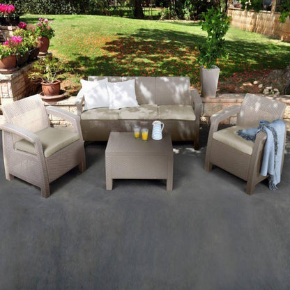 Set de mobilier de grădină Corfu Love duo în culoarea cappuccino