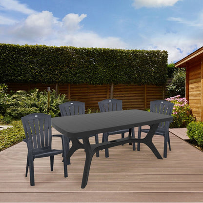 Set mobilier de grădină Baltorini 4+1, grafit