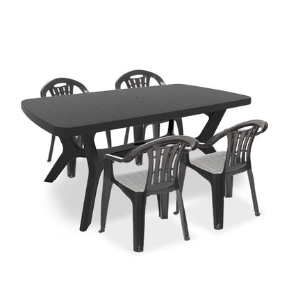 Set mobilier de grădină Balorca 4+1 în culoarea grafit
