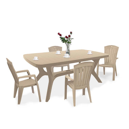 Set mobilier de grădină Baltorini 4+1 cappuccino