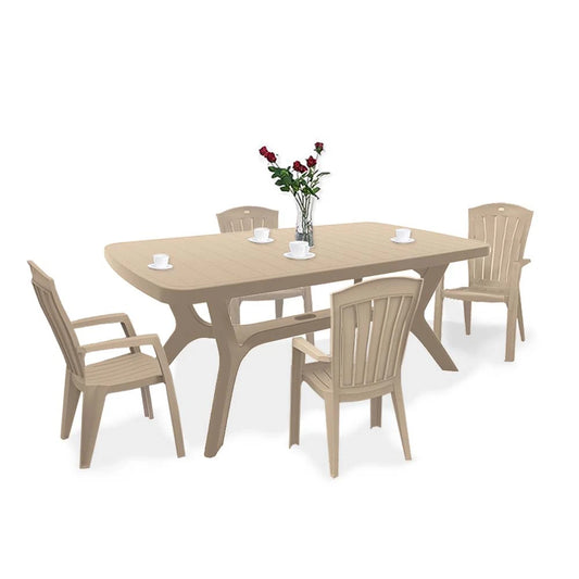 Set mobilier de grădină Baltorini 4+1 cappuccino