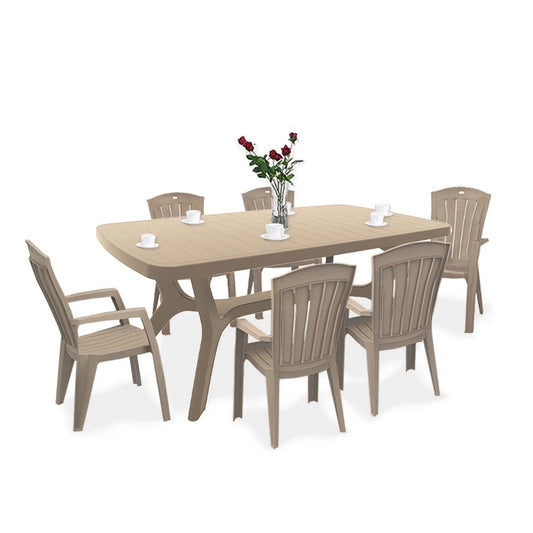 Set mobilier de grădină Baltorini 6+1 cappuccino