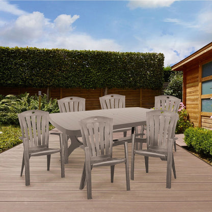 Set mobilier de grădină Baltorini 6+1 cappuccino