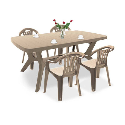 Set de mobilier de grădină Balorca 4+1 în culoarea cappuccino