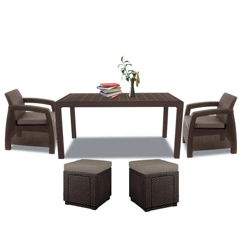 Set mobilier de grădină Corfu duo cub maro