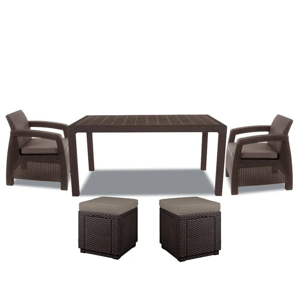 Set mobilier de grădină Corfu duo cub maro