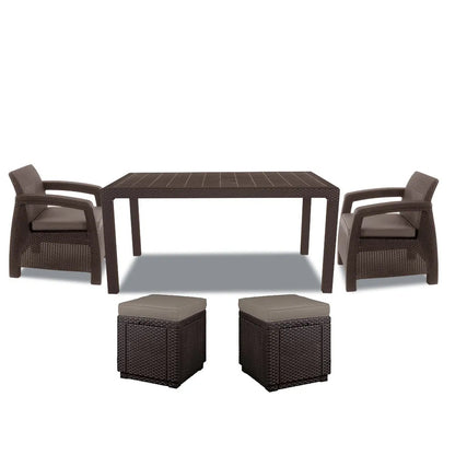 Set mobilier de grădină Corfu duo cub maro