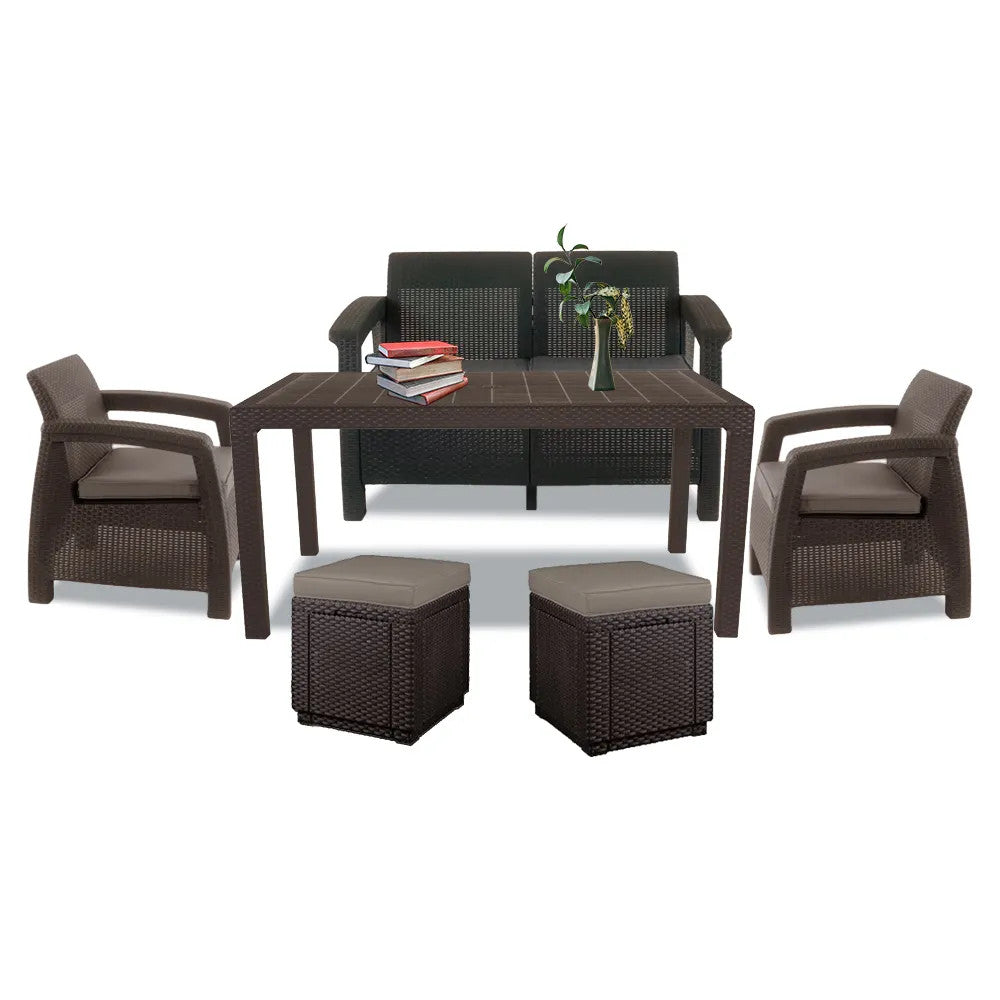 Set de mobilier de grădină Corfu Fiesta duo cub maro