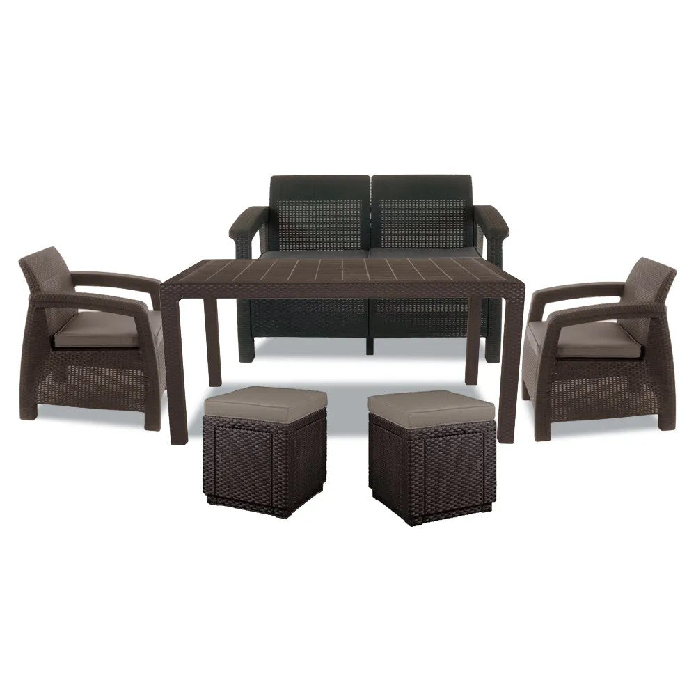Set de mobilier de grădină Corfu Fiesta duo cub maro