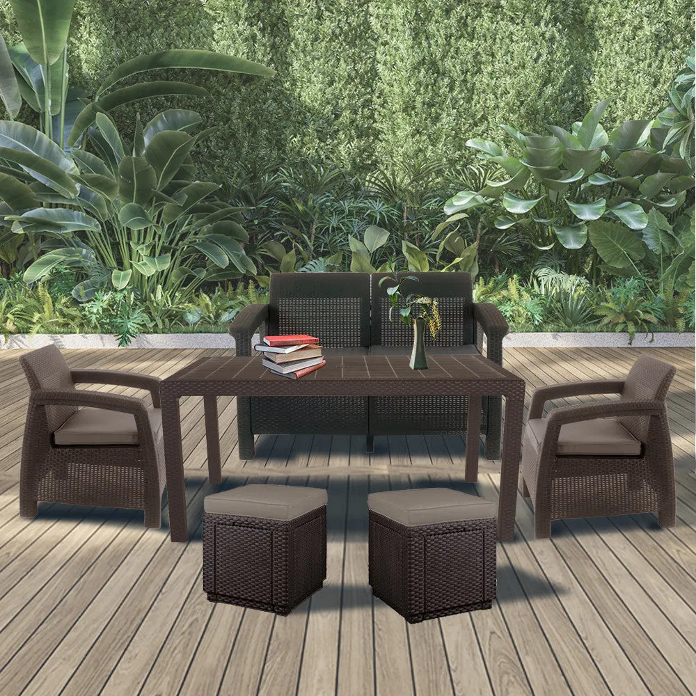 Set de mobilier de grădină Corfu Fiesta duo cub maro