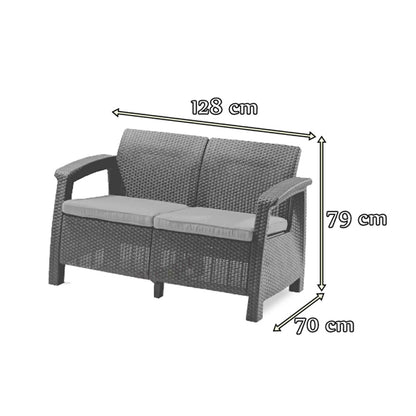 Set de mobilier de grădină Corfu Big Duo cu masă Futura maro