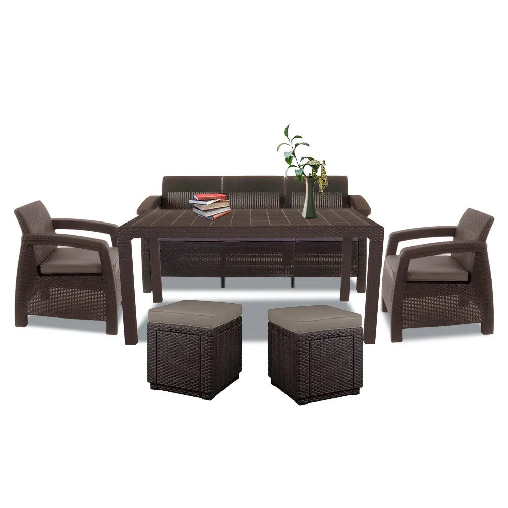 Set de mobilier de grădină Corfu Love max duo cub maro