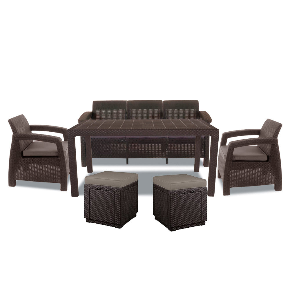 Set de mobilier de grădină Corfu Love max duo cub maro