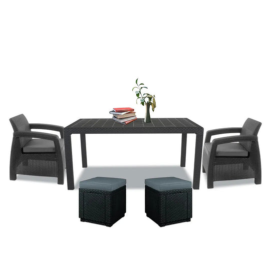 Set de mobilier de grădină Corfu duo cub grafit
