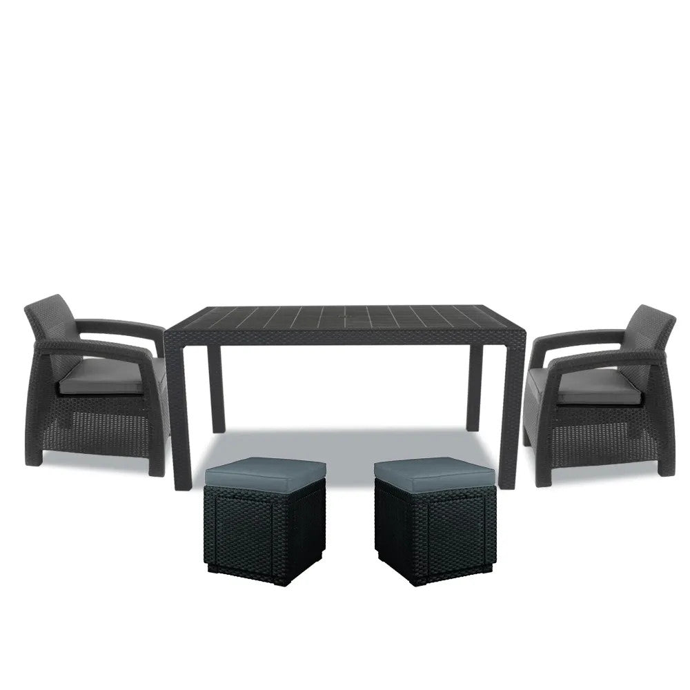 Set de mobilier de grădină Corfu duo cub grafit