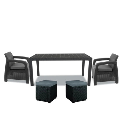 Set de mobilier de grădină Corfu duo cub grafit