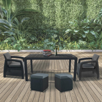 Set de mobilier de grădină Corfu duo cub grafit