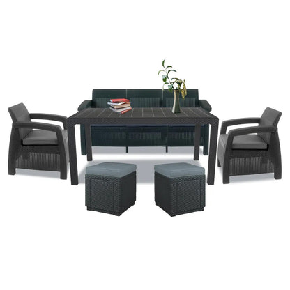 Set de mobilier de grădină Corfu Love max duo cub grafit