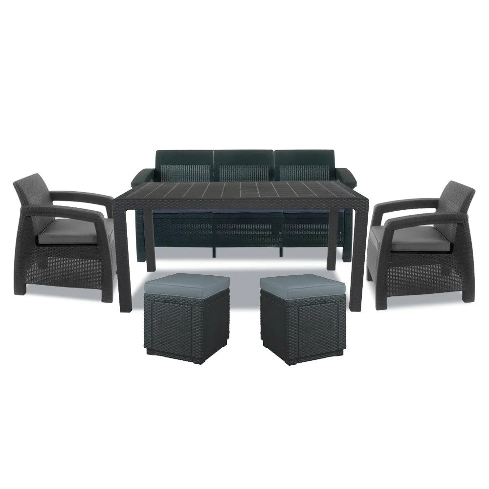 Set de mobilier de grădină Corfu Love max duo cub grafit