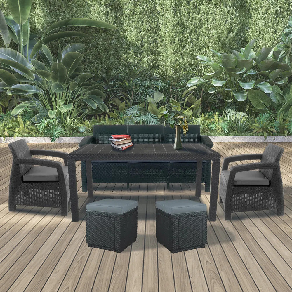Set de mobilier de grădină Corfu Love max duo cub grafit