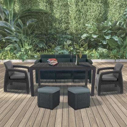 Set de mobilier de grădină Corfu Love max duo cub grafit