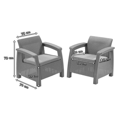 Set de mobilier de grădină Corfu Fiesta duo cub grafit