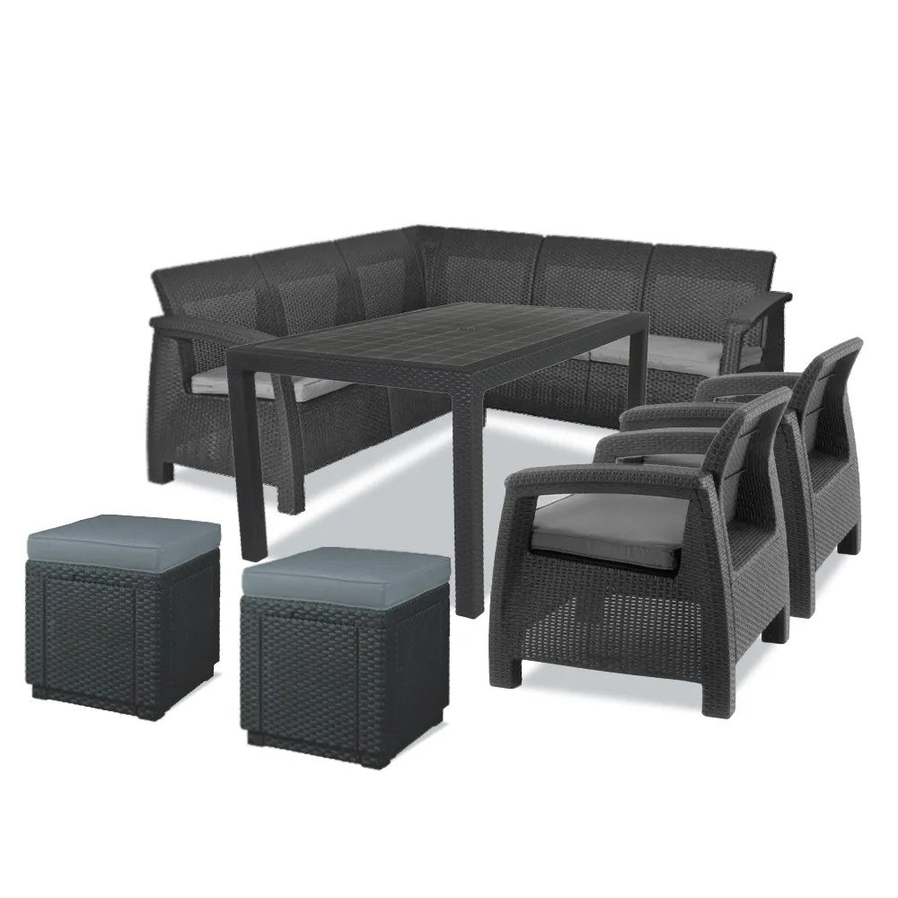 Set de mobilier de grădină Corfu Relax duo cub grafit