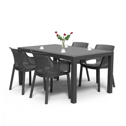 Set mobilier de grădină Evody 4+1, grafit