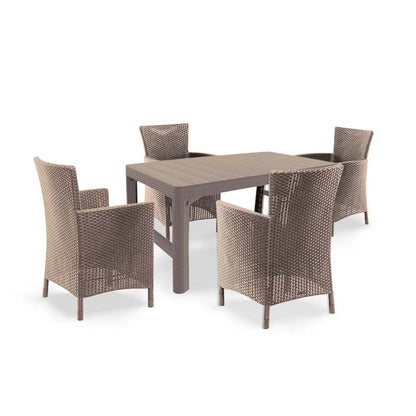 Set de mobilier de grădină Liowa 4+1 în culoarea cappuccino