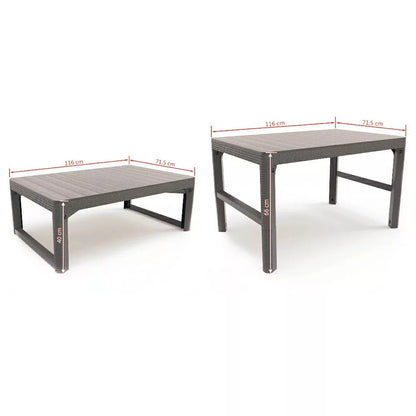 Set de mobilier de grădină Liowa 4+1 în culoarea cappuccino