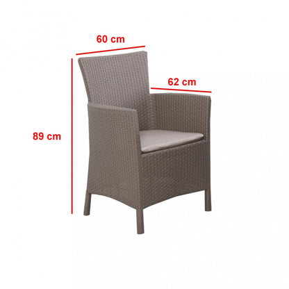 Set de mobilier de grădină Liowa 4+1 în culoarea cappuccino