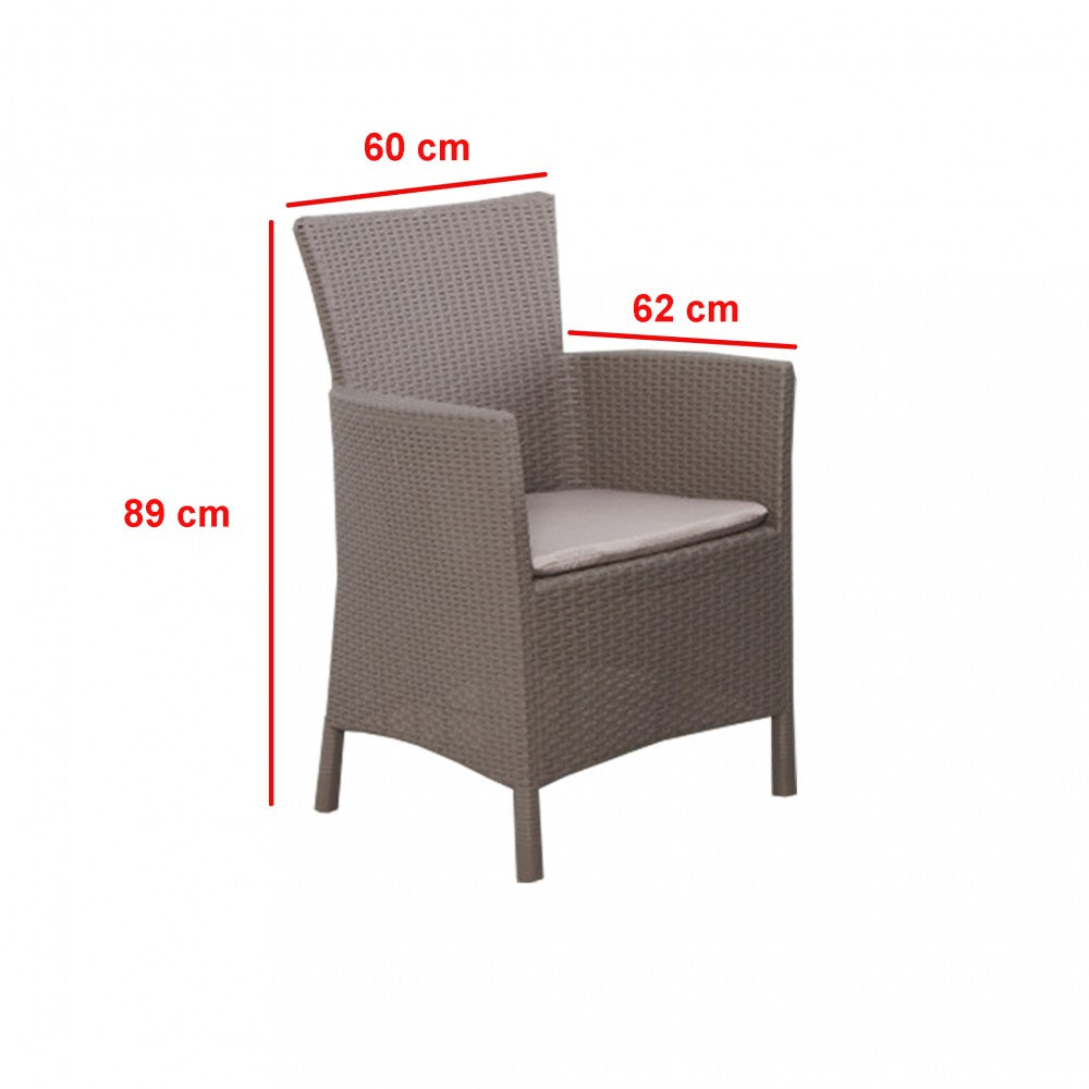 Set de mobilier de grădină Liowa 6+1 în culoarea cappuccino