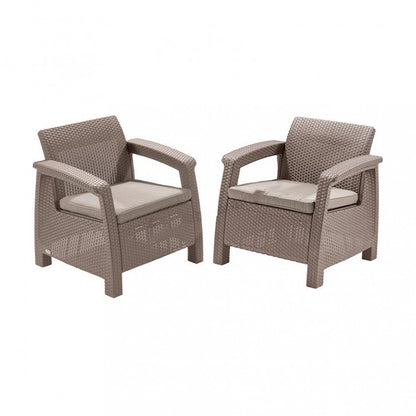 Set de mobilier de grădină Corfu Large II Lyon 6+1 în culoarea cappuccino