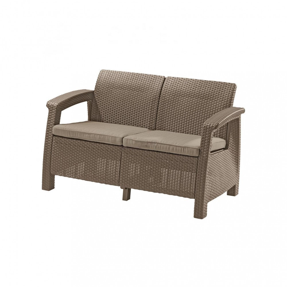 Set de mobilier de grădină Corfu Large II Lyon 6+1 în culoarea cappuccino