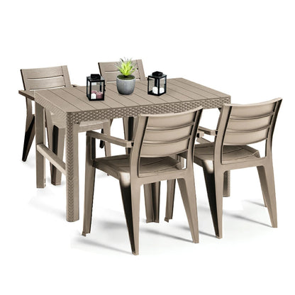 Set mobilier de grădină Julyon 4+1, culoare cappuccino