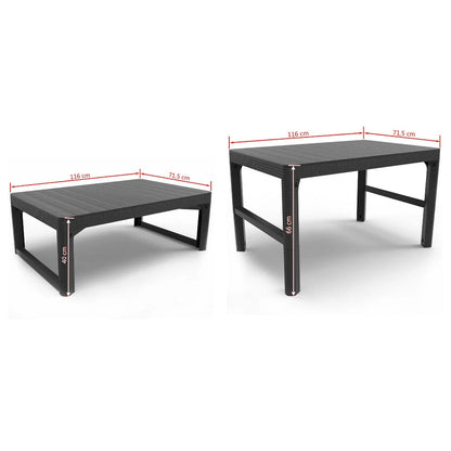 Set mobilier de grădină Julyon 4+1, culoare cappuccino